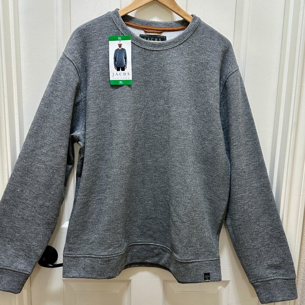 Jachs NY Men's Wool Blend Sweatshirt Size XL Grey Relax Fit Warm Outdoor (NEW)